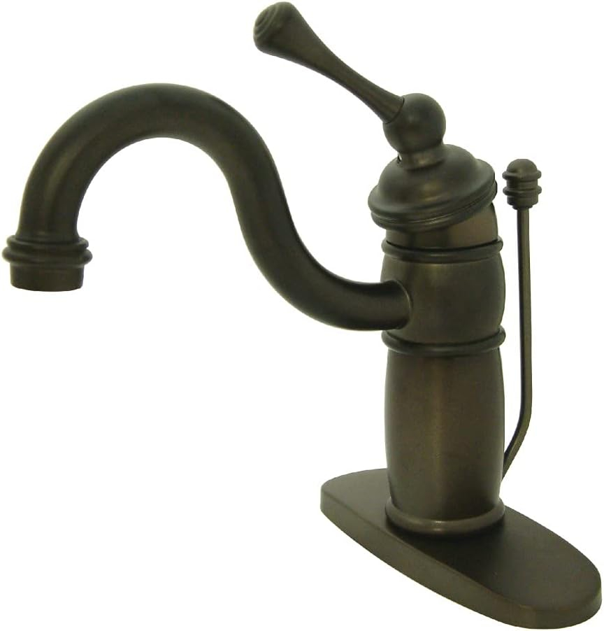 Kingston Brass KB1405BL Victorian Single-Handle Bathroom Faucet with Pop-Up Drain, Oil Rubbed Bronze