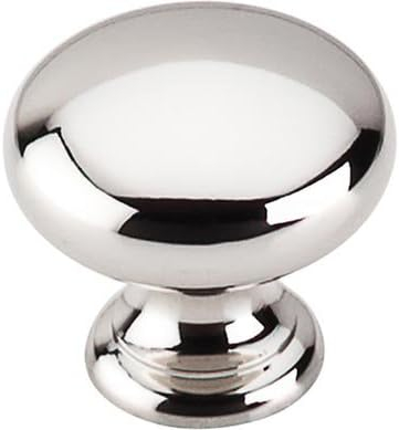 Polished Nickel Round Mushroom Cabinet Knob with Mounting Hardware