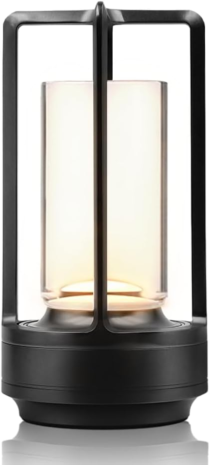 Jkung Portable Metal Table Lamp Touch Control Adjustable Dimmable Flicker Free Rechargeable Cordless Battery Powered Small Desk Lamp