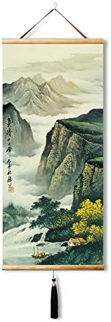 Asian wall scroll Feng Shui japanese wall art Ready to Hang Decorations for Living Room