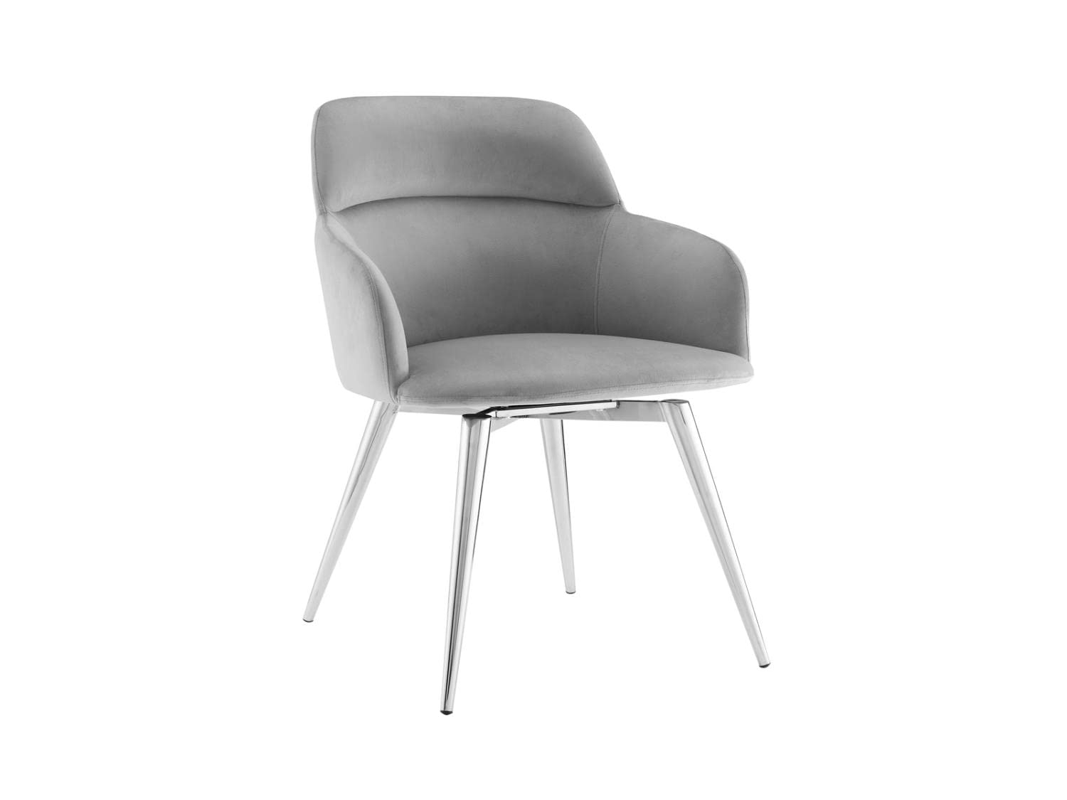Casabianca Home Pirouette 180 swivel dining chair in gray velvet.