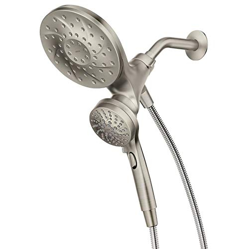 Moen Magnetix Engage 6.0 -Spray Spot Resist Brushed Nickel 6.75-in Round Handheld High Pressure Rain Shower Head 2.5 GPM