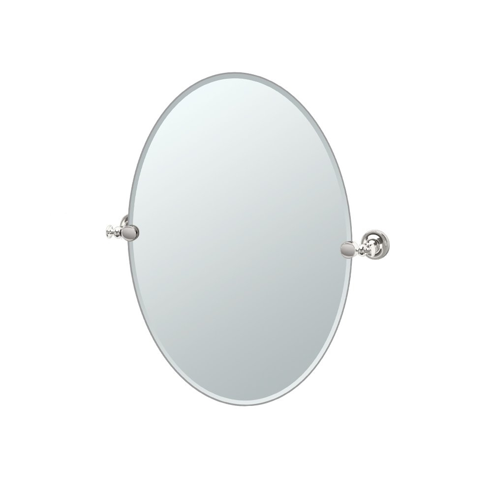 Tavern Wall Mount Frameless Oval Bathroom Vanity Mirror | Pivoting (Tilting) and Beveled Wall Mirror