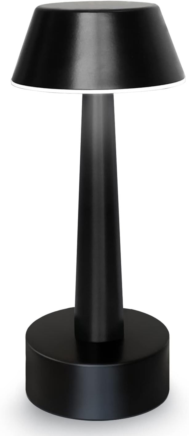 Egobasic Cordless Table Lamps, Modern Rechargeable Battery LED Desk Touch Night Light, 11.8" Metal Minimalist Small Portable Lamps for Dinner Coffee Table Restaurant Bedroom Bar Hotel, Gold