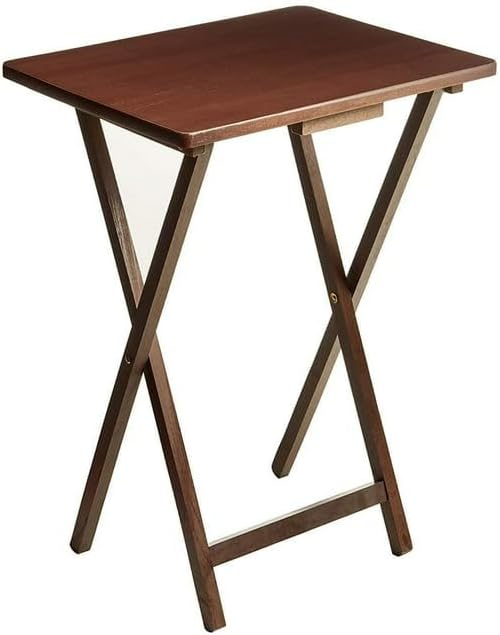 Mainstays Indoor Single Folding TV Tray Table - Walnut L 19 x  W 15 x H 26