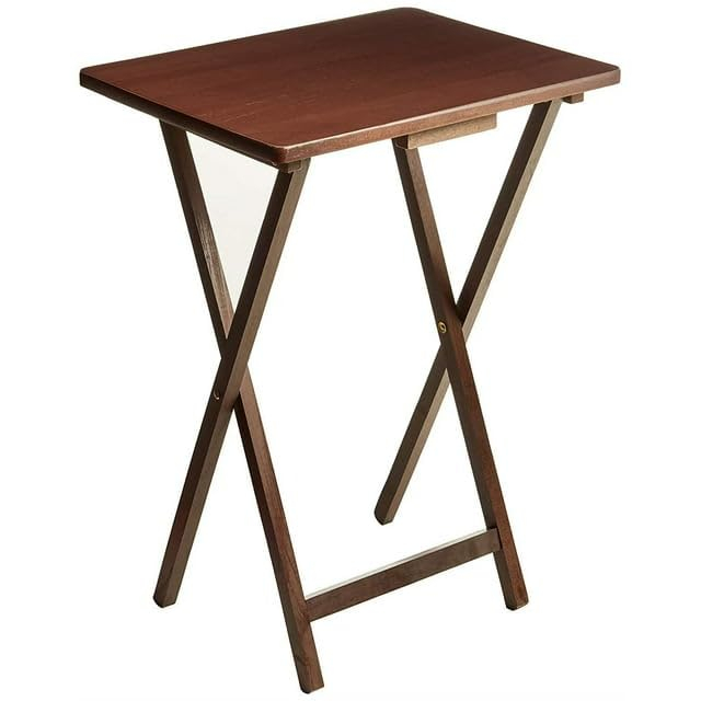 Mainstays Indoor Single Folding TV Tray Table - Walnut L 19 x  W 15 x H 26