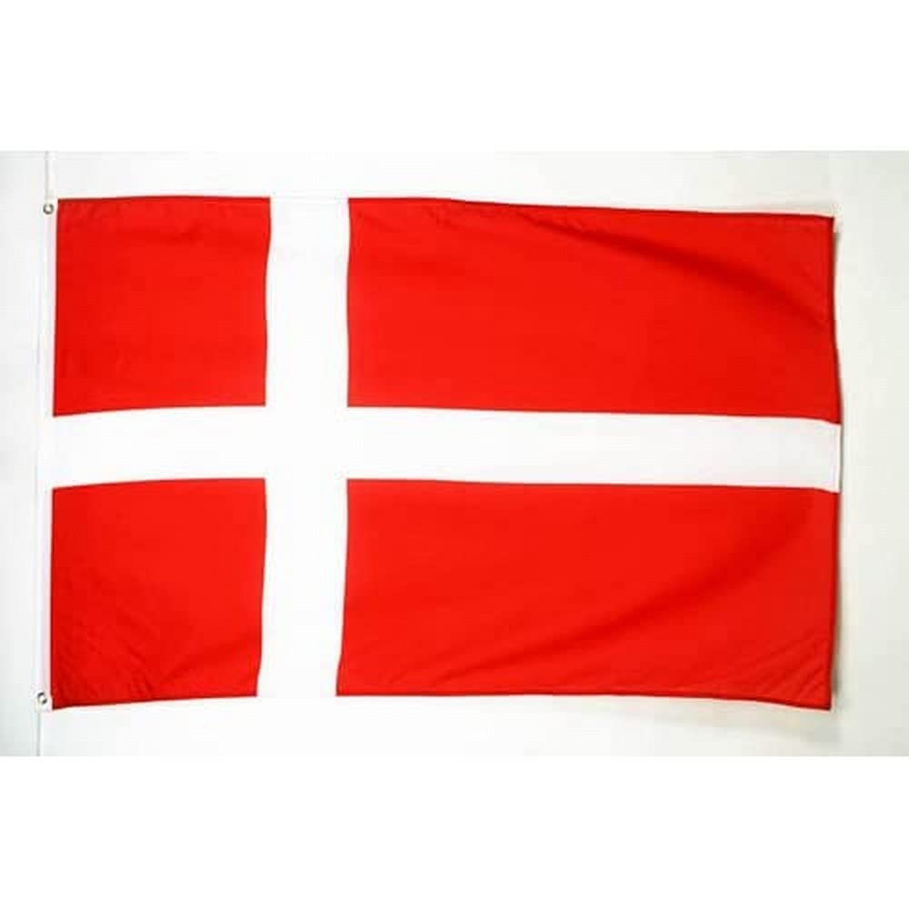 Denmark Flag 2' x 3' Red and White Polyester with Metal Grommets