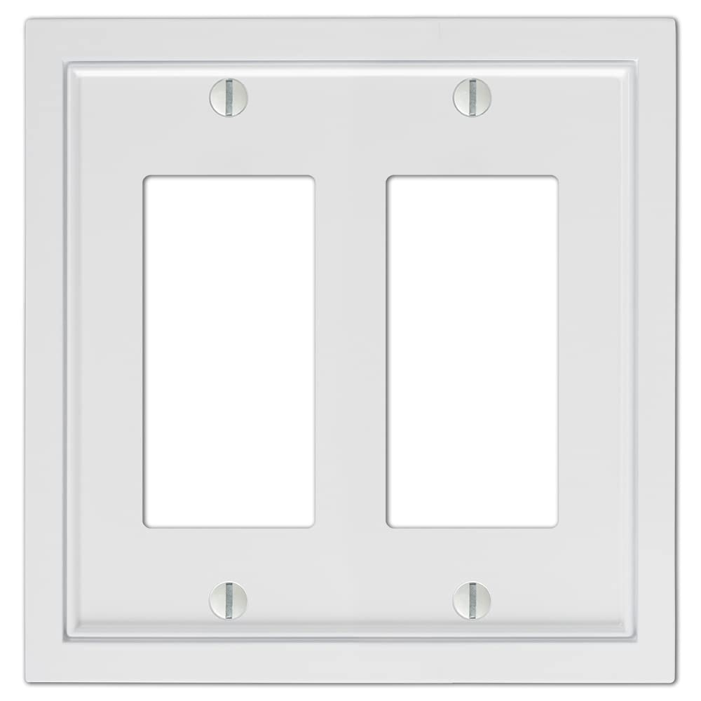 Amerelle 900RRW Shaker Wallplate, 2 Rocker, Cast Metal, White, 1-Pack
