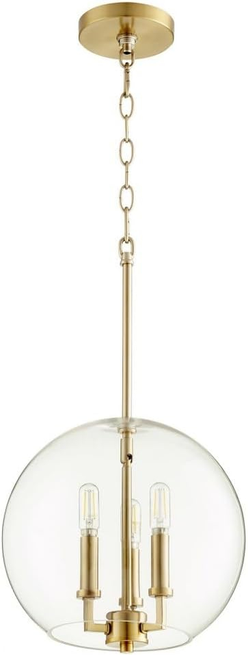 Quorum Lighting 3 - Light Pendant in  Aged Brass