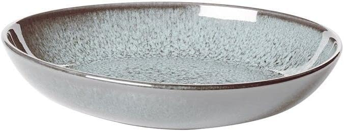 Gray Reactive Glaze Ceramic Organic-Shaped Serving Bowl