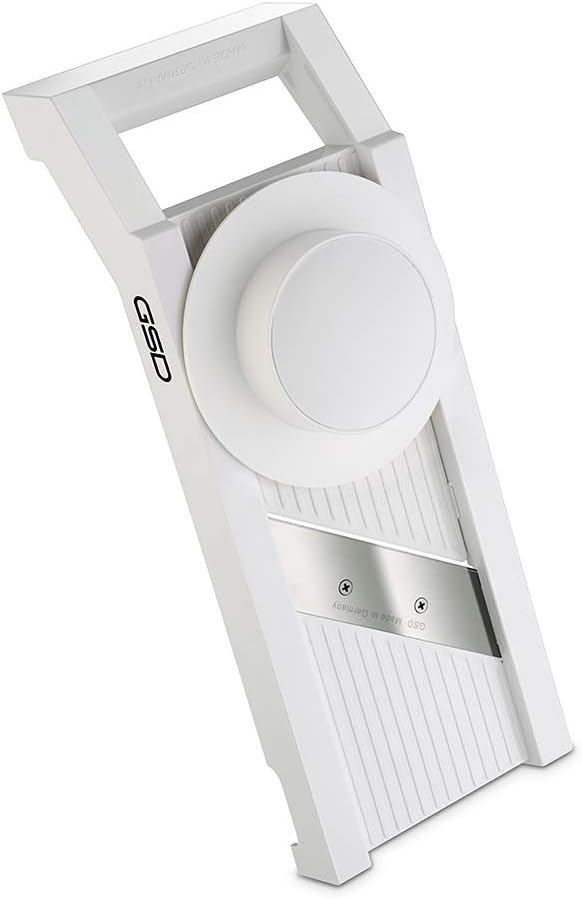White Plastic Mandoline Slicer with Stainless Steel Blades