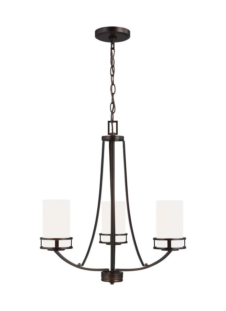 Generation Lighting 3-Light Robie Chandelier Bronze 3121603-710, Modern Ceiling Light Fixture for Room Decor| Chandelier for Dining Room or Living Room Uses A19 Standard or LED Light Bulbs