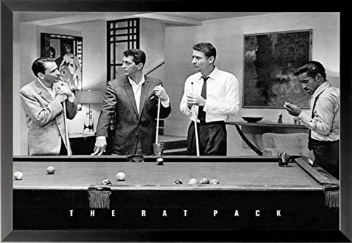 Buyartforless FRAMED The Rat Pack Playing Pool Photograph 36x24 Music Art Print Poster