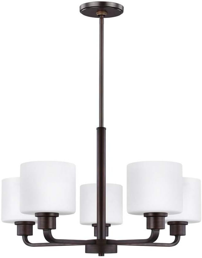 Canfield 5-Light Burnt Sienna Modern Minimalist Hanging Drum Chandelier