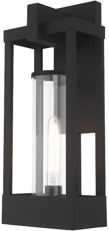 Livex Lighting 20993-04 Delancey - 20" One Light Outdoor Wall Lantern, Black Finish with Clear Glass