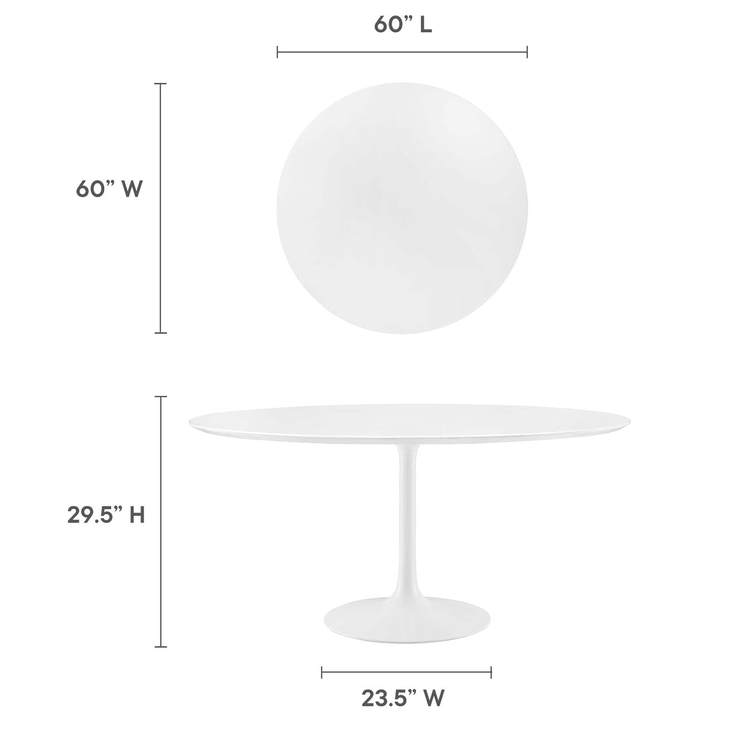 Modway Modway Lippa White Round Table  Dining Table