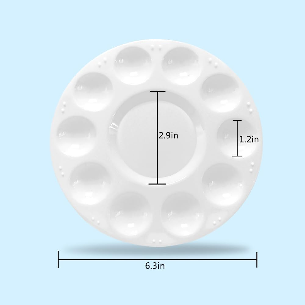 White Plastic Paint Tray Palettes for Kids and Adults