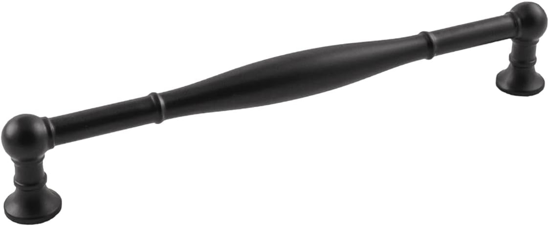 Matte Black Traditional Bar Pull with Mounting Hardware