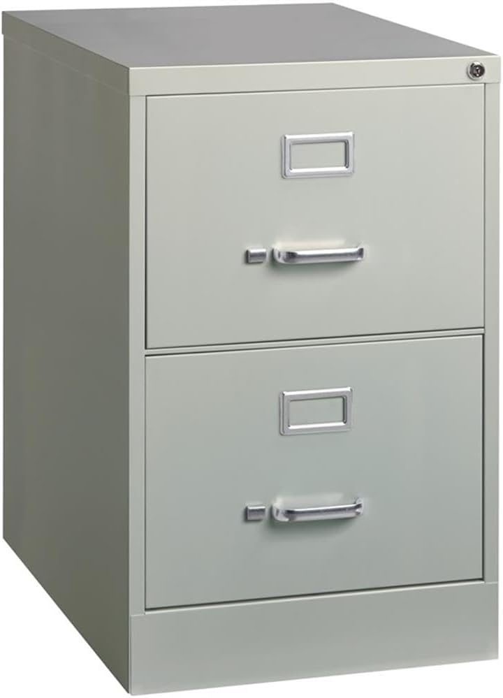 Scranton & Co 26.5" 2-Drawer Modern Metal Vertical File Cabinet in Light Gray