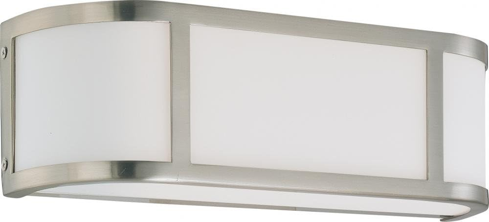 Nickel Rectangular 2-Light Wall Sconce for Bathroom