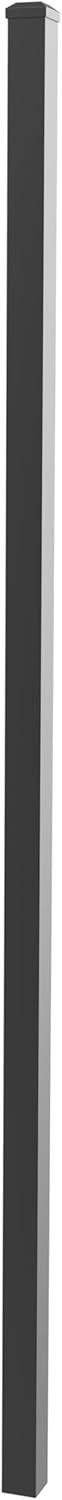 Deckorators 2 in. x 2 in. x 84 in. Aluminum Fence Post Kit, Textured Black