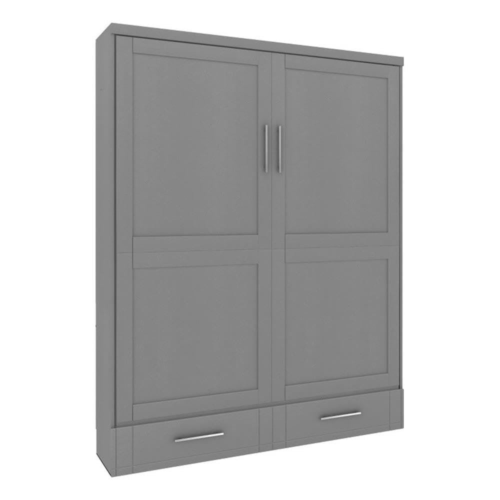 RoomAndLoft Modern Solid Wood Queen Murphy Wall Bed Gray