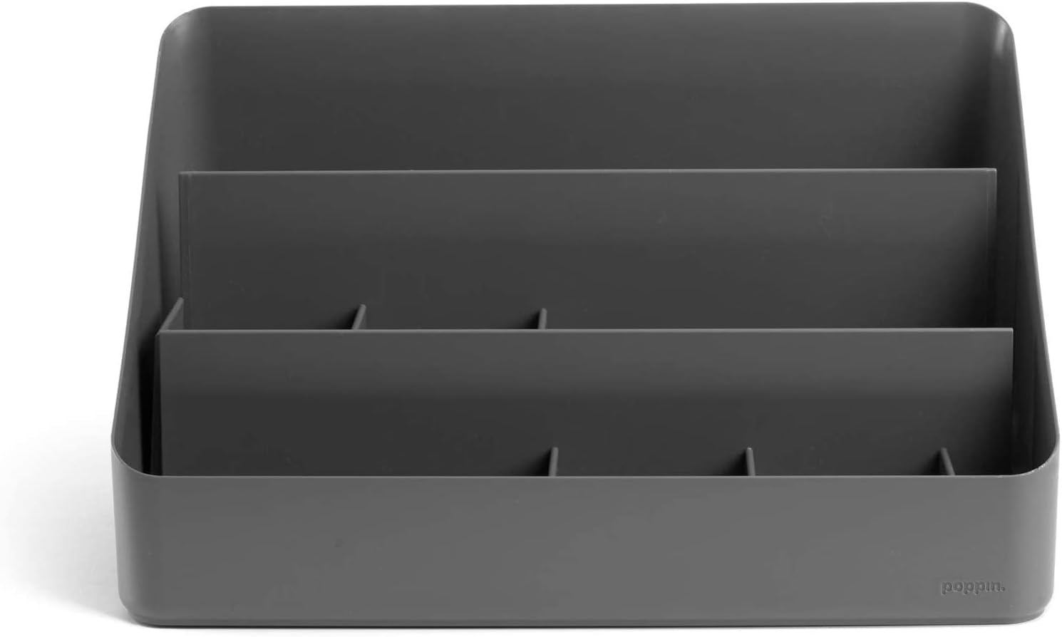 Dark Gray Polystyrene 3-Compartment Desk Organizer