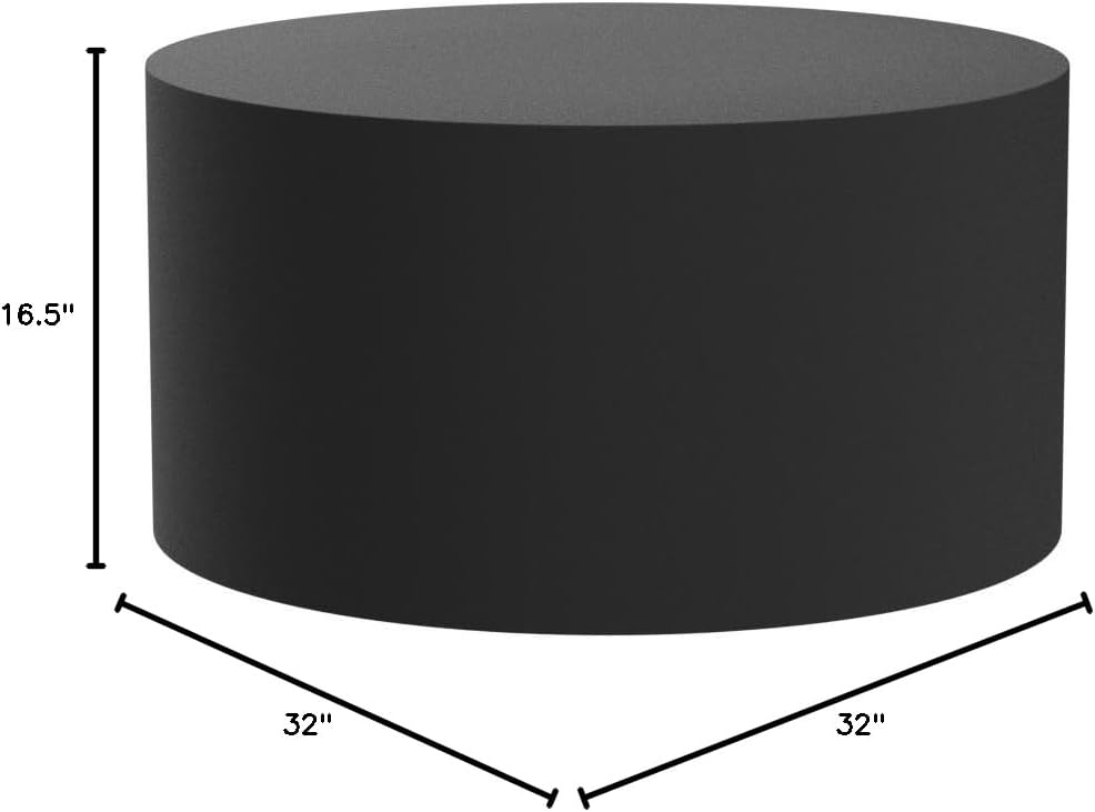 Matte Black Round Metal Cocktail Table