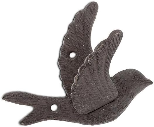 Abbott Collection Flying Bird Decorative Cast Iron Wall Hook, Dark Brown (4.5" L)