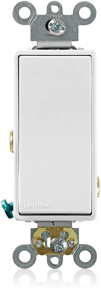 Leviton 56080-2W 3A, 24V AC/DC Low Voltage Momentary Contact Single Pole Single Throw Decora Plus Switch, Center Off, Commercial Spec Grade - WHITE