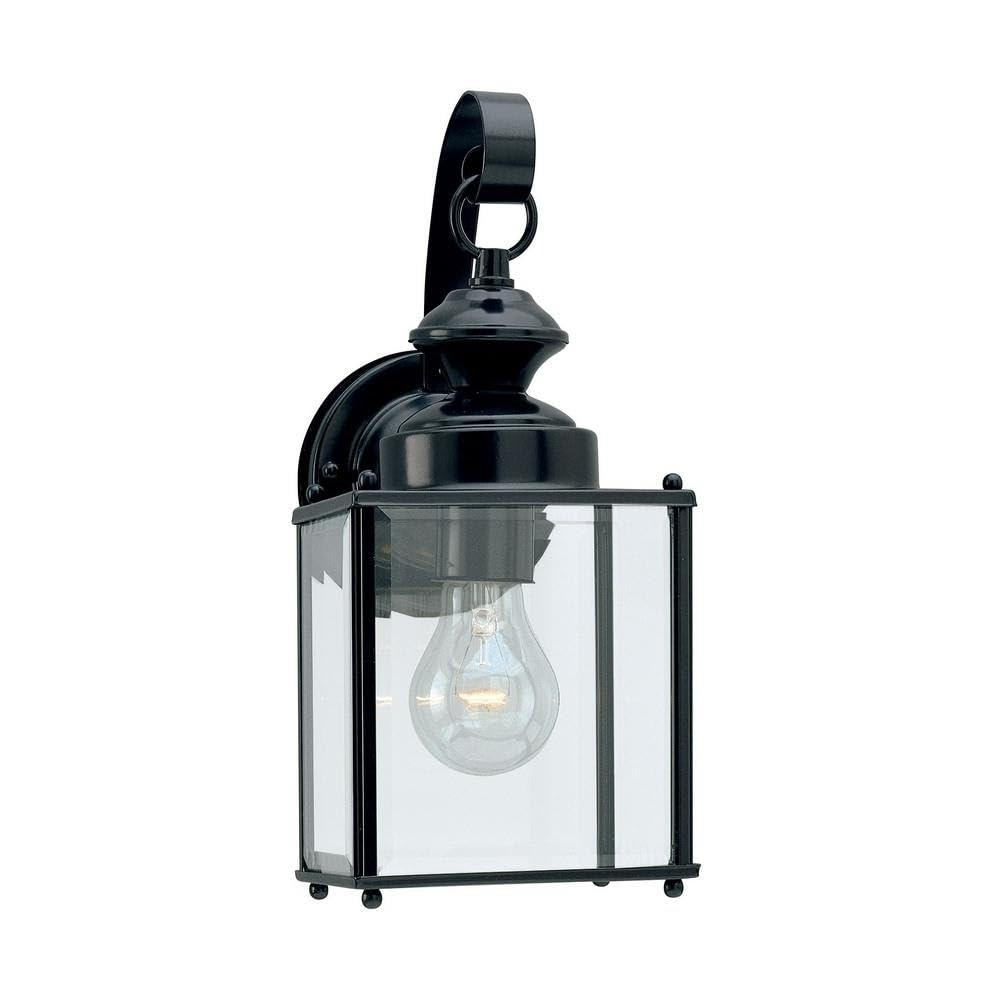 Jamestowne Traditional Black Outdoor Wall Sconce with Energy Star