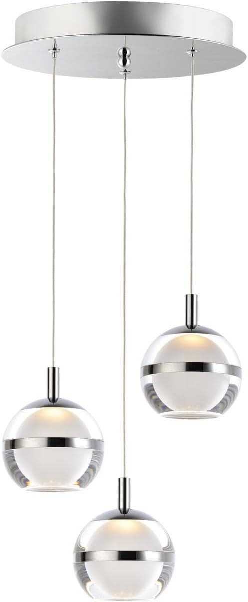 ET2  Swank 3-Light Pendant Ceiling Light - Polished Chrome