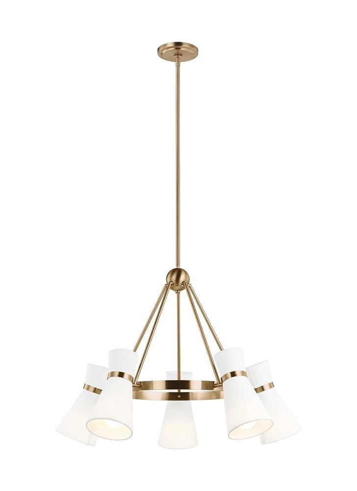 Generation Lighting Clark 5 -Light Satin Brass Transitional For Use in Dining Rooms, Foyers, Living Rooms Chandelier