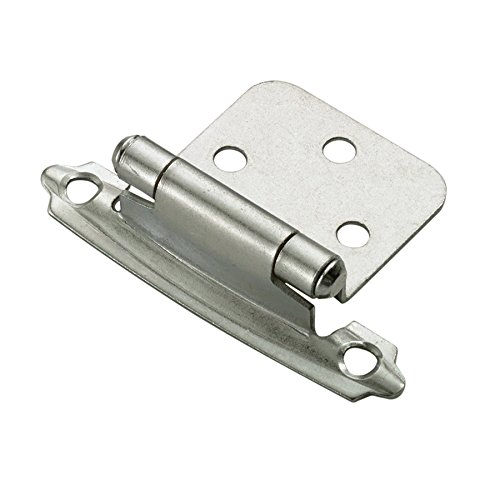 RELIABILT 200-Degree Adjustable Overlay Overlay Surface Self-Closing Satin nickel Cabinet Hinge , 5 Pairs ( 10 -Pieces)