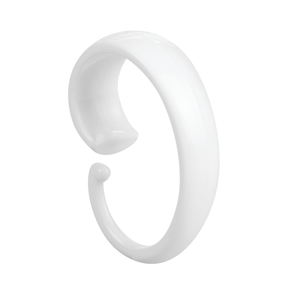 White Plastic Shower Curtain C Hooks Pack of 12