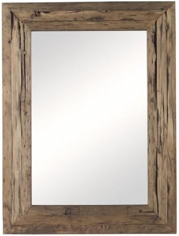 Rustic Brown Reclaimed Wood Rectangular Wall Mirror