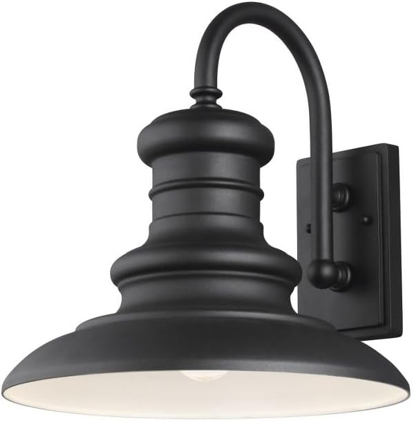Generation Lighting Redding Station 1 -Light 15.63-in H Black Hardwired Outdoor Wall Light