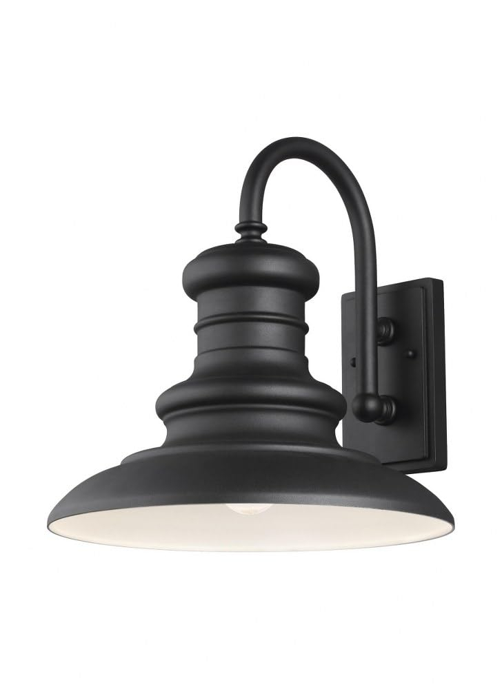 Generation Lighting Redding Station 1 -Light 15.63-in H Black Hardwired Outdoor Wall Light