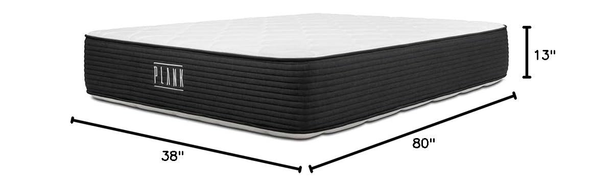 Brooklyn Bedding Plank 13" Luxe Two Sided Firm / Ultra Firm Mattress with Cooling Cover, Twin XL