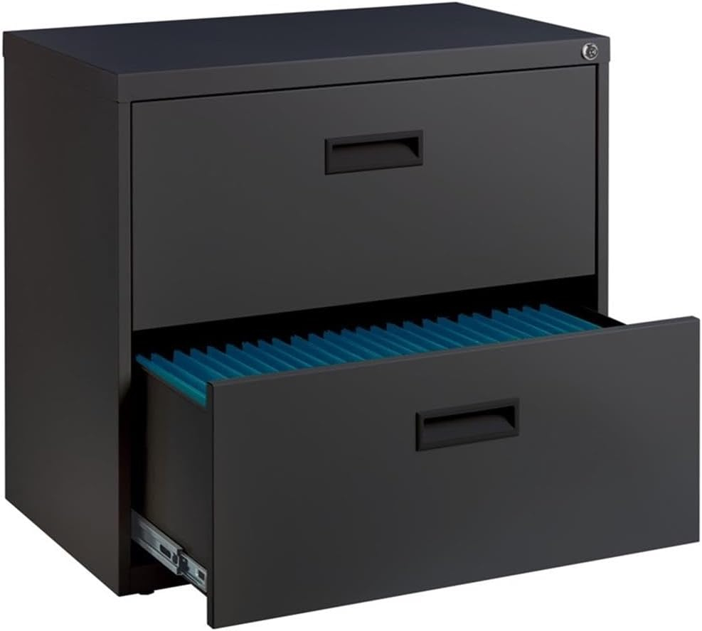 Hirsh 30 inch Wide 2 Drawer Lateral File Cabinet for Home or Office, Charcoal