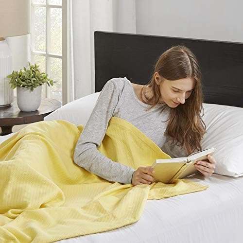 Home Essence Liquid Cotton Super Soft Lightweight Blanket, Full/Queen, Yellow