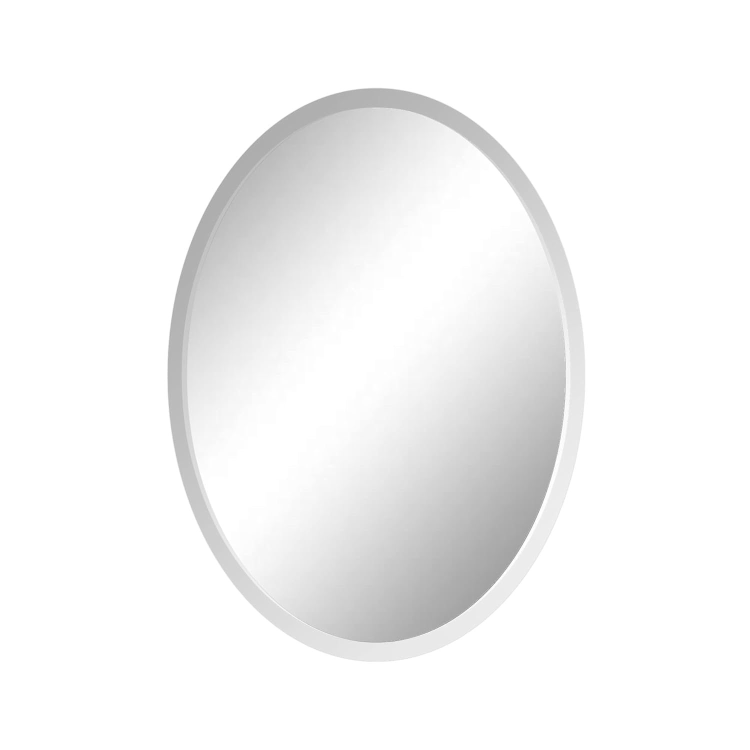 22" X 39" Inch Oval Beveled Polish Frameless Home Mirror With Hooks