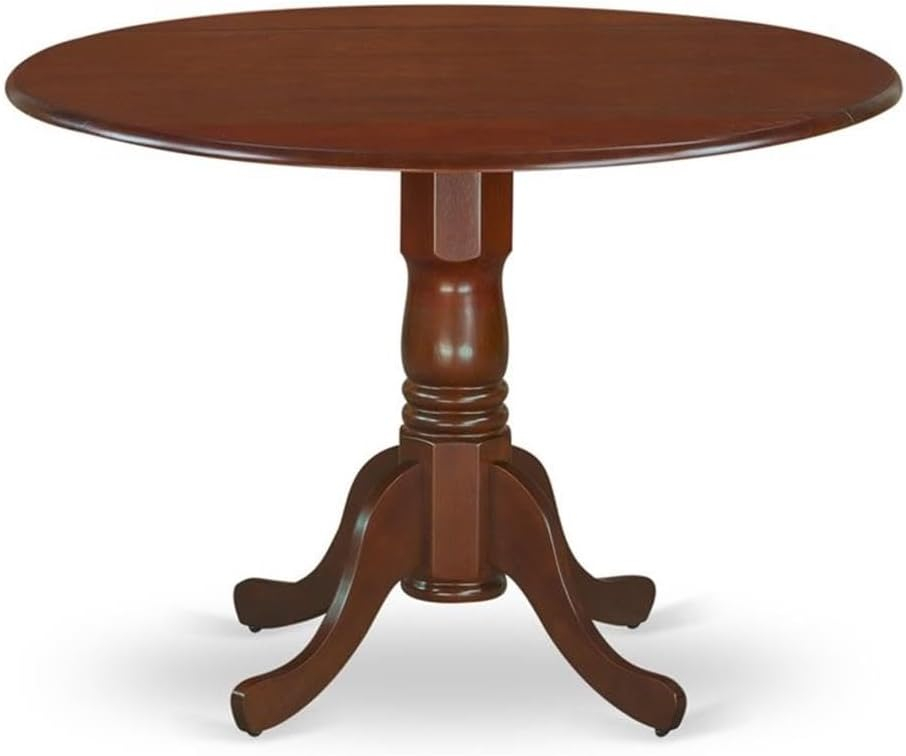 East West Furniture,Dublin Round Table With Two 9" Drop Leaves In A Mahogany Finish