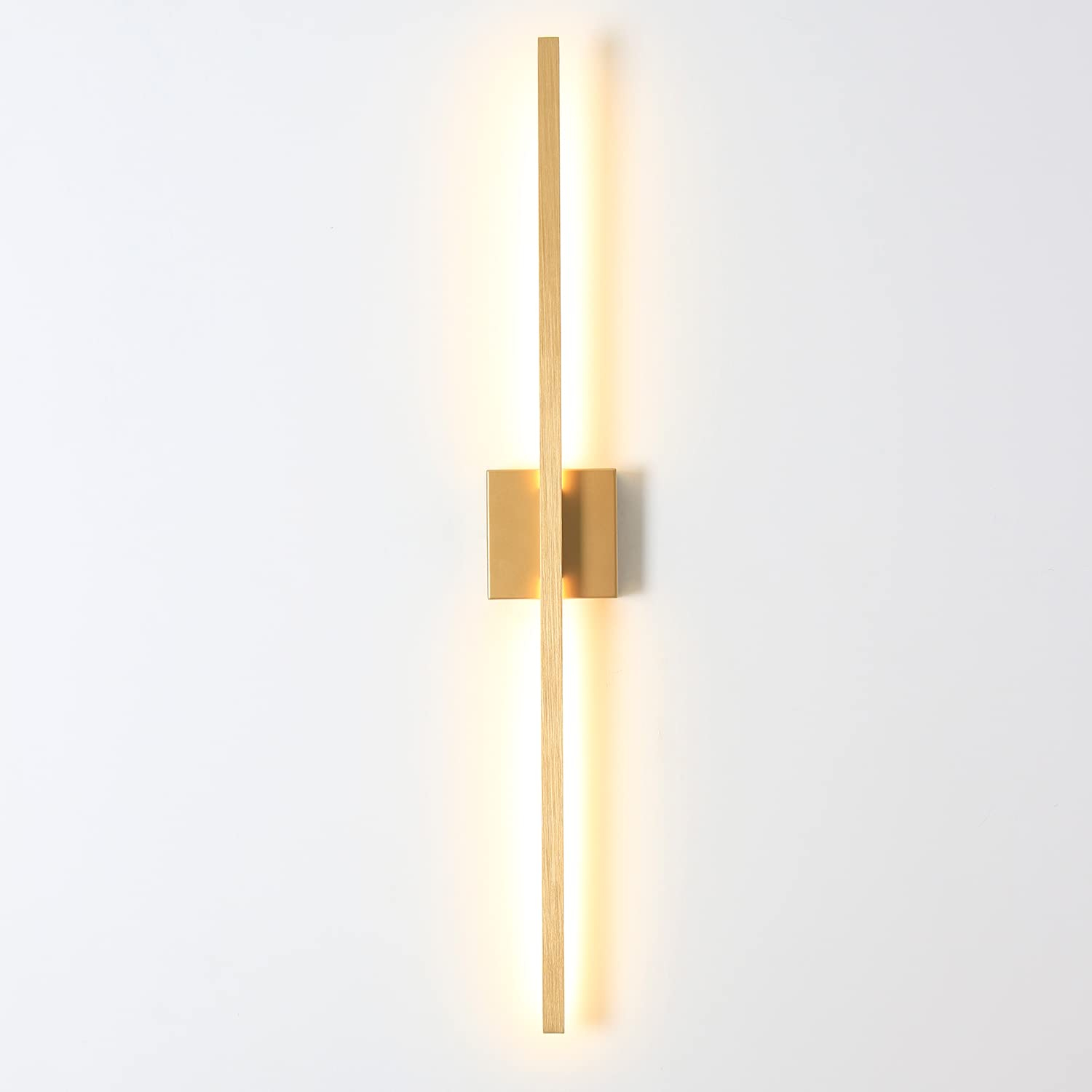 1-Light 35.6 in. Minimalist Linear Gold LED Wall Sconce with 3000K Warm Light
