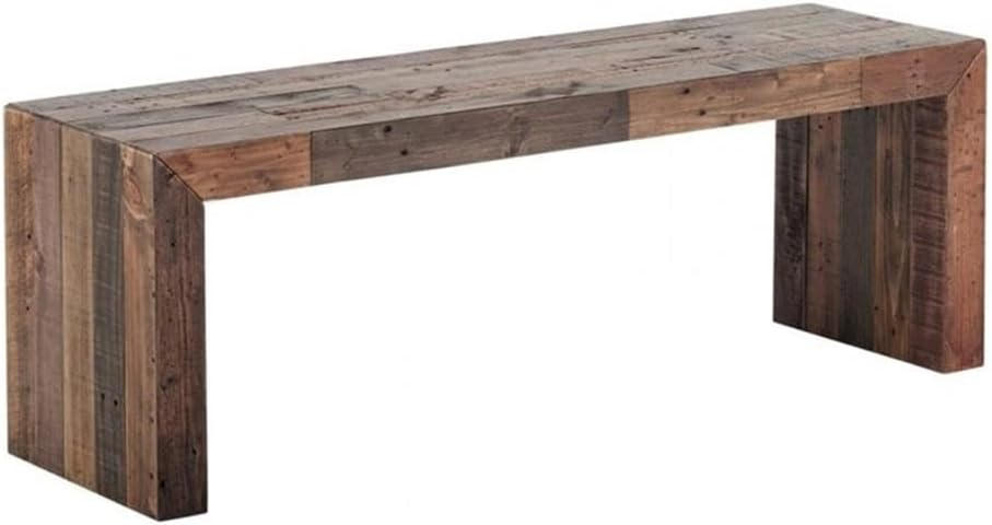 Templin Light Brown Recycled Pine Rustic Bench