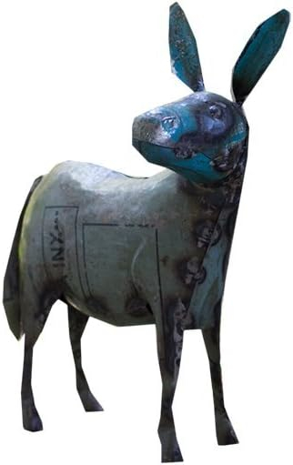Kalalou 22" Reclaimed Metal Donkey Shaped Statue - Animal Garden Yard Outdoor Decor Art