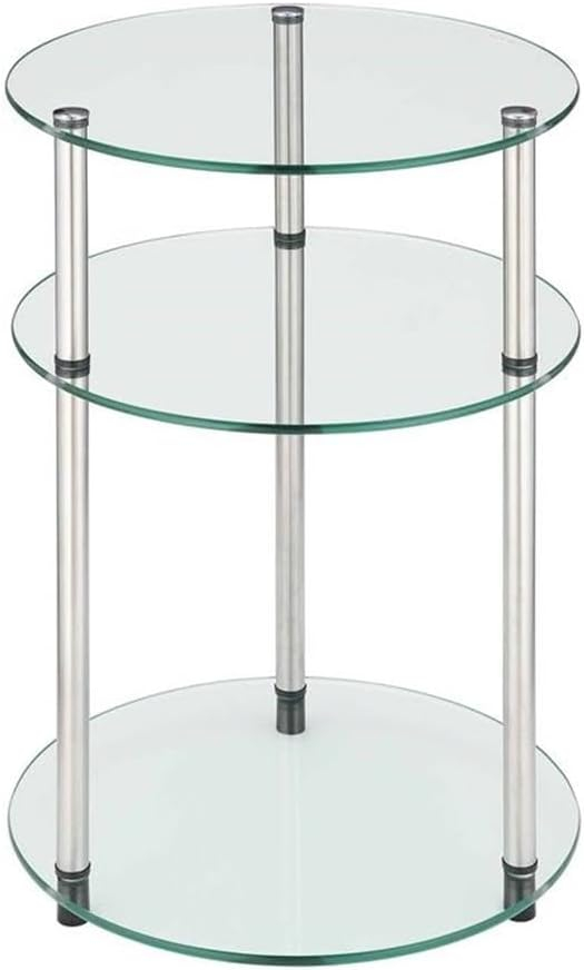 Convenience Concepts Designs2Go No Tools 3 Tier Round Table, Multiple Finishes