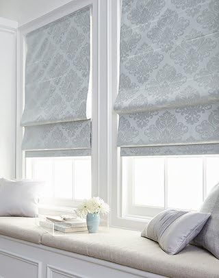 CHF Industries Damask Room Darkening Roman Shade 16 - 29 Inches Silver 23" w x 64" l