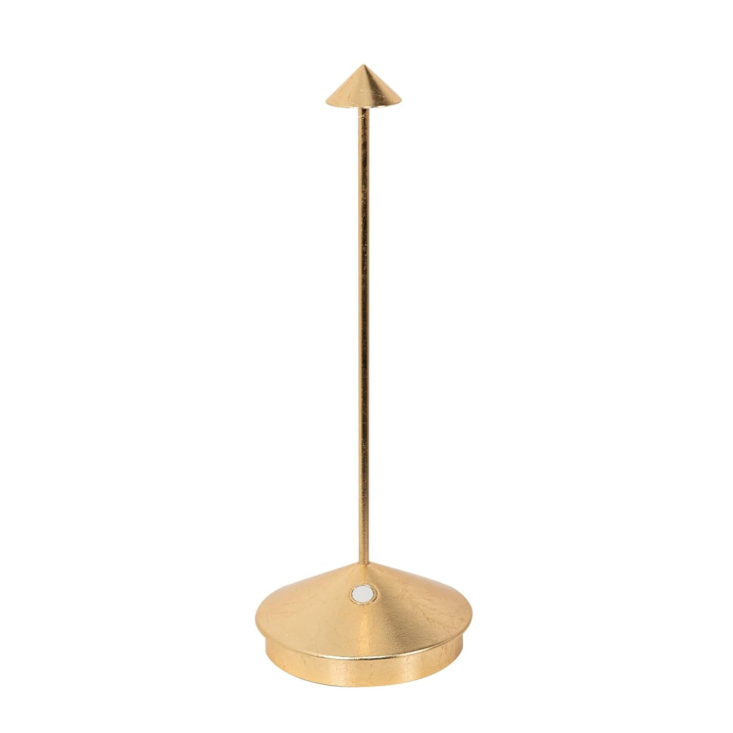 Zafferano, Pina Pro Lamp with Gold Leaf, Rechargeable Cordless Table Lamp with Touch Controls, Usable as an Indoor Lamp, Dimmer, 2200-3000 K, Height 11.4 Inches
