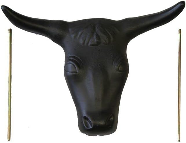 Black Metal Steer Head Roping Dummy with Steel Rods